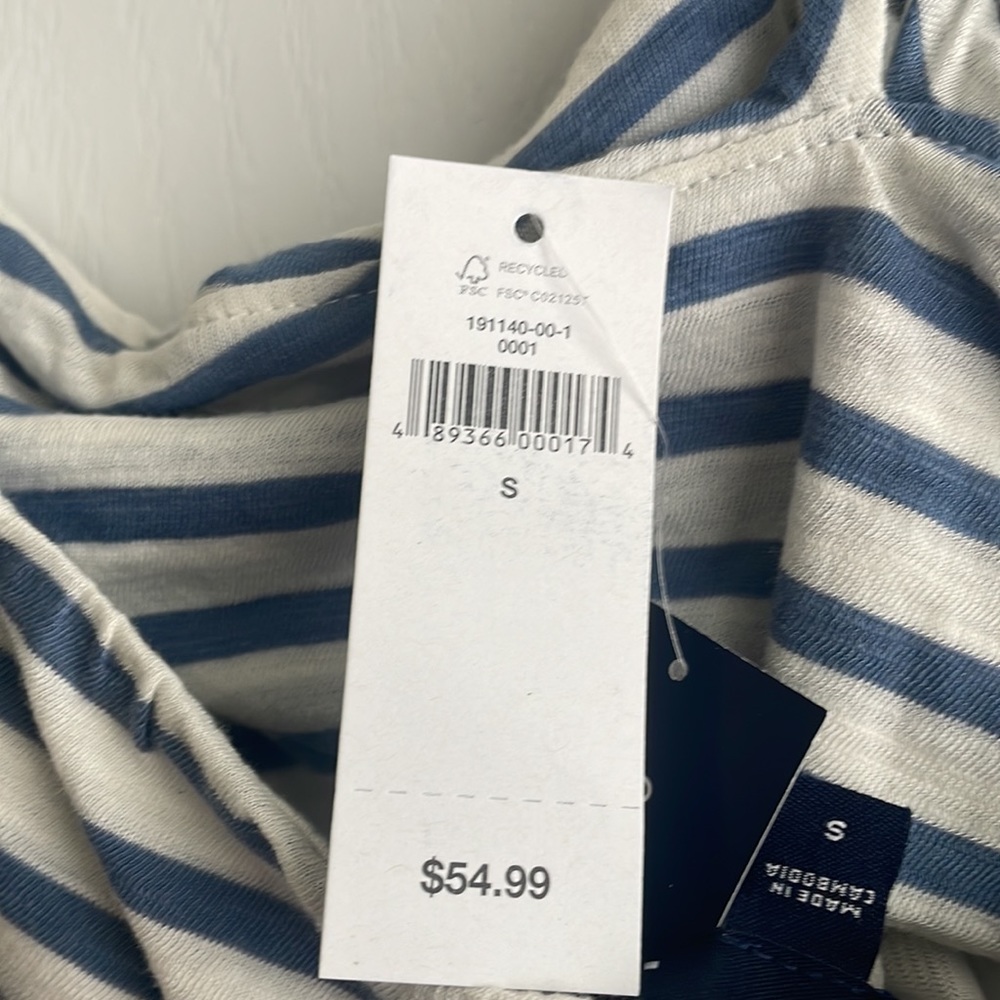 NWT - Gap Long halter dress with horizontal blue & white strips. Size S. - Picture 5 of 5